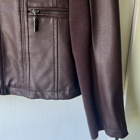 NWOT Mo-Ka by Santa Fe Brown Faux Leather Jacket Full Zip - Women’s M - Picture 3 of 17
